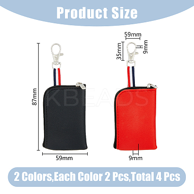 4Pcs 2 Colors PU Leather Waist Bag with Zipper KBAG-HY0001-01-1