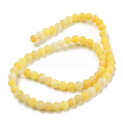 Natural Crackle Agate Beads Strands G-G055-6mm-6-1