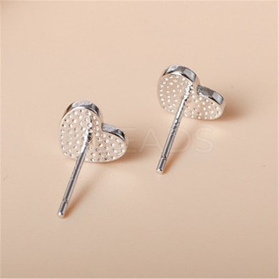 Heart Enamel Stud Earrings for Girl Women EJEW-BB46109-A-1