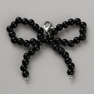 Bowknot Plastic Imitation Pearl Shoe Charms Decorations DIY-WH0632-76B-1