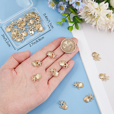 40Pcs Ocean Theme Alloy Connector Charms FIND-BBC0002-96-1