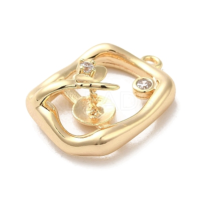 Brass Micro Pave Cubic Zirconia Pendants KK-H455-32G-1