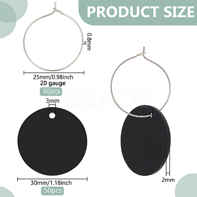 50Pcs Acrylic Round Sheet Pendants DIY-BC0014-03B-1