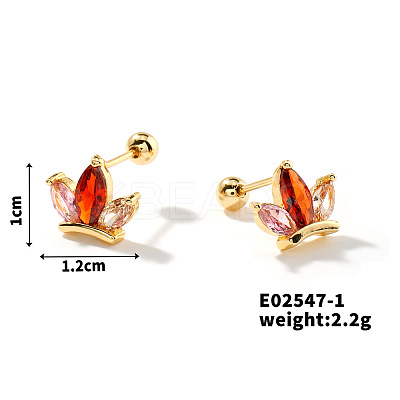 Exquisite Brass Cartilage Earrings with Zirconia IF4519-3-1