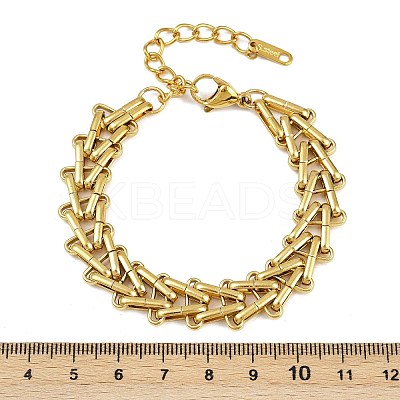 304 Stainless Steel Link Chain Bracelets for Women BJEW-C113-01G-1