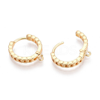 Brass Hoop Earring Findings KK-N267-34G-1