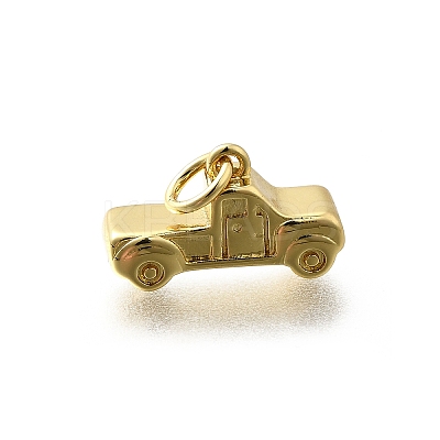 Brass Micro Pave Cubic Zirconia Charms KK-P295-13G-1