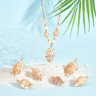 10Pcs Natural Conch Shell Big Pendants FIND-BBC0003-11-1