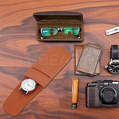 2Pcs Rectangle PU Imitation Leather Single Watch Storage Bag AJEW-GO0001-85A-1