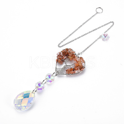 Natural Red Agate Big Pendants G-N333-008I-1
