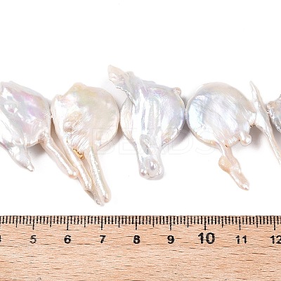 Natural Baroque Keshi Pearl Beads Strands PEAR-S018-06F-1