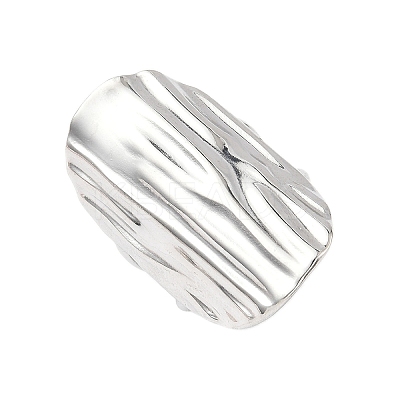 Oval 304 Stainless Steel Chunky Cuff Rings RJEW-S626-05P-1