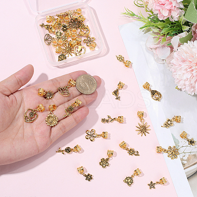 40Pcs 20 Styles Alloy European Dangle Charms PALLOY-BM00018-1