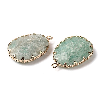 Natural Amazonite Faceted Pendants G-Q169-01G-02-1