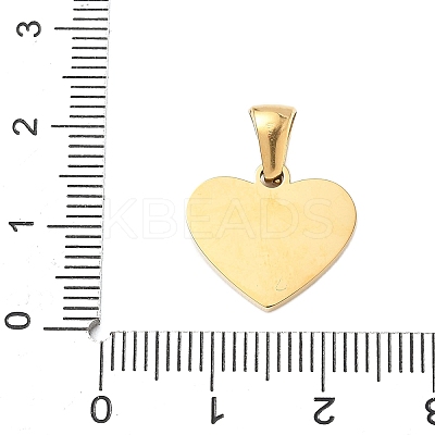 304 Stainless Steel Pave Natural White Shell Heart with Initial Slice Pendants STAS-R168-25G-Y-1