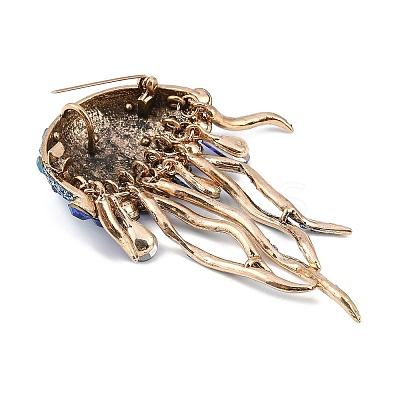 Jellyfish Alloy Rhinestones Tassel Brooches JEWB-S022-11A-1