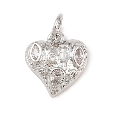 Brass Micro Pave Clear Cubic Zirconia Pendants KK-G544-05P-02-1