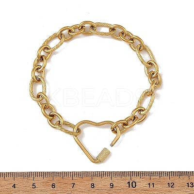 304 Stainless Steel Figaro Chain Bracelets for Women BJEW-JB14205-1
