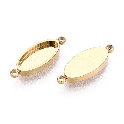 304 Stainless Steel Connector Cabochon Settings STAS-N115-34G-1