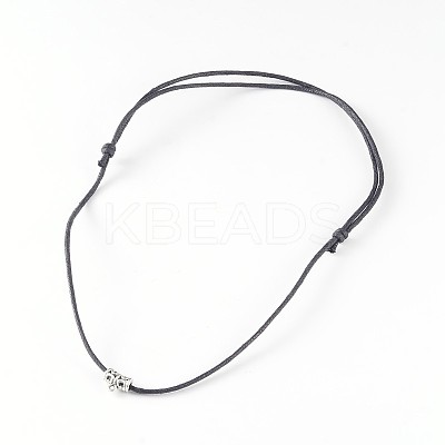 Adjustable Waxed Cotton Cord Pendant Necklaces NJEW-JN01488-1