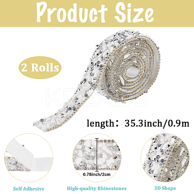 Resin Rhinestone Crystals Beaded Trim LS-DIY-WH20050-05C-1