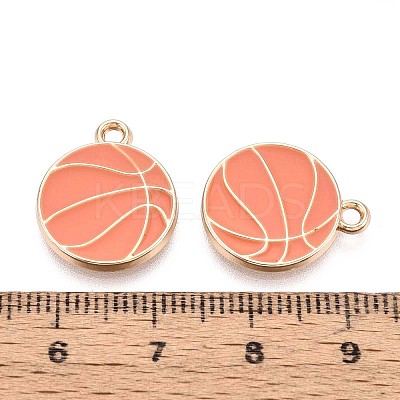 Rack Plating Alloy Enamel Pendants PALLOY-T091-19G-1