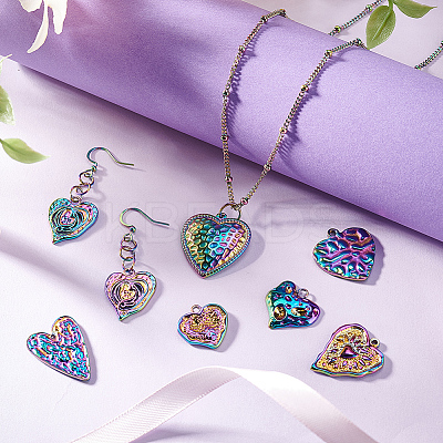 16Pcs 8 Styles 304 & 201 Stainless Steel Pendants STAS-GA0001-56-1