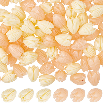 100Pcs 2 Colors Dyed Synthetic Coral Beads CORA-SP0001-02A-1