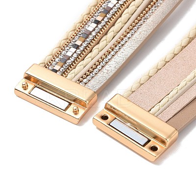 Imitation Leather Multi-Starnd Bracelets BOHO-PW0001-039K-1