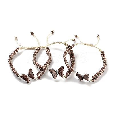 Synthetic Goldstone Braided Round Bead Bracelets BJEW-K251-06K-1
