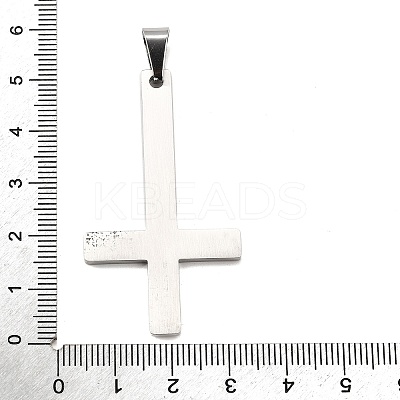 Christian Inverted Cross 304 Stainless Steel Saint Peter's Cross Big Pendants STAS-R171-03P-1