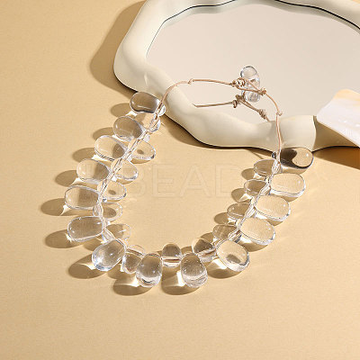 Resin Teardrop Beaded Necklaces for Women FS-WGB04AC-03-1