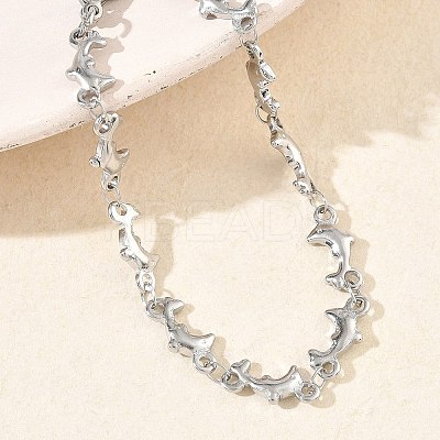 Women's 304 Stainless Steel Dolphin Link Chains Bracelets BJEW-G790-02P-1