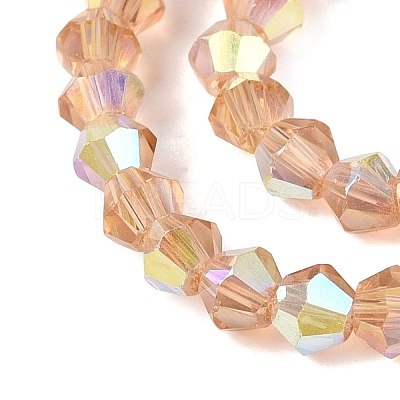 AB Color Plated Transparent Glass Beads Strands GLAA-G127-01-01E-1