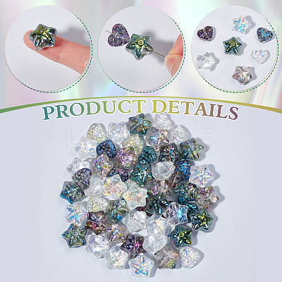 120Pcs 10 Styles Electroplate Transparent Glass Beads Sets EGLA-SP0001-25-1