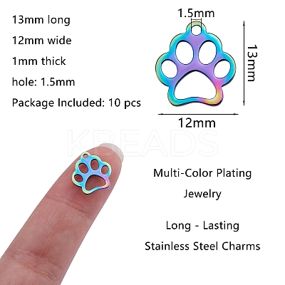 201 Stainless Steel Pet Charms STAS-SZ0001-71-1