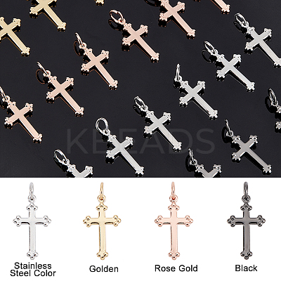 24Pcs 4 Colors Brass Pendants KK-PH0003-77-1