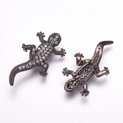 Brass Micro Pave Cubic Zirconia Beads ZIRC-F054-10B-1