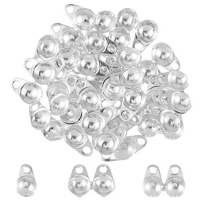 30Pcs 925 Sterling Silver Bead Tips STER-DC0001-19-1
