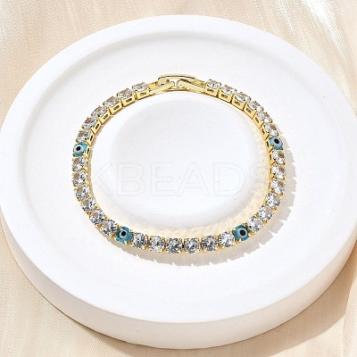 Brass Enamel Link & Charm Bracelets BJEW-Z094-02G-01A-1
