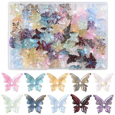 120Pcs 10 Colors Baking Paint Glass Beads DGLA-FS0001-19-1