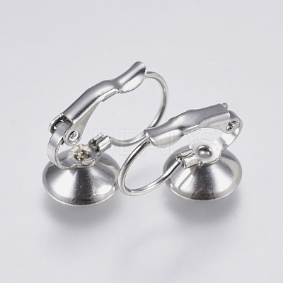 Tarnish Resistant 304 Stainless Steel Leverback Earring Settings STAS-I097-021-8mm-1