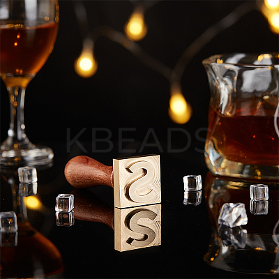 1Pc Golden Tone Brass Stamp Head DIY-OC0004-33S-1