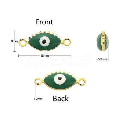 50Pcs Brass Enamel Connector Charms KK-CJ0001-81-1