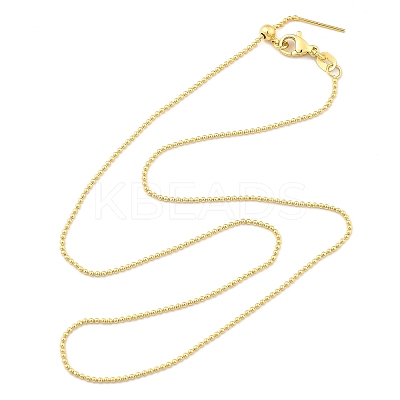 Adjustable Slider Brass Ball Chain Necklaces for Men Women NJEW-G160-13G-1