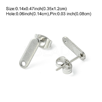 10Pcs 201 Stainless Steel Stud Earring Findings with Hole EJEW-FS0001-14D-1
