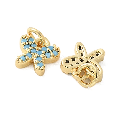 Brass Micro Pave Cubic Zirconia Charms KK-U056-42G-1