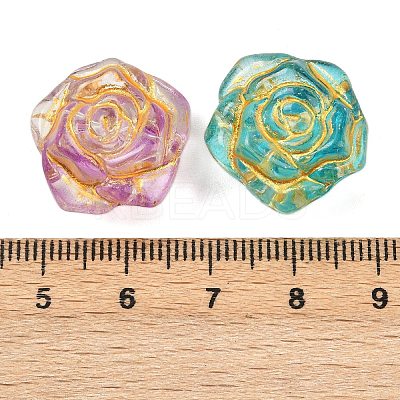 Baking Paint and Golden Metal Enlaced Glass Beads DGLA-T004-12M-1