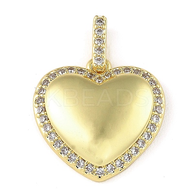 Rack Plating Brass Micro Pave Cubic Zirconia Pendant KK-H456-03G-1