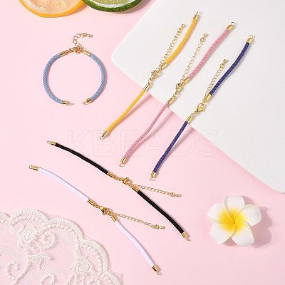 6Pcs 6 Colors Nylon Cords Bracelet Makings Fit for Connector Charms AJEW-FS0001-38-1